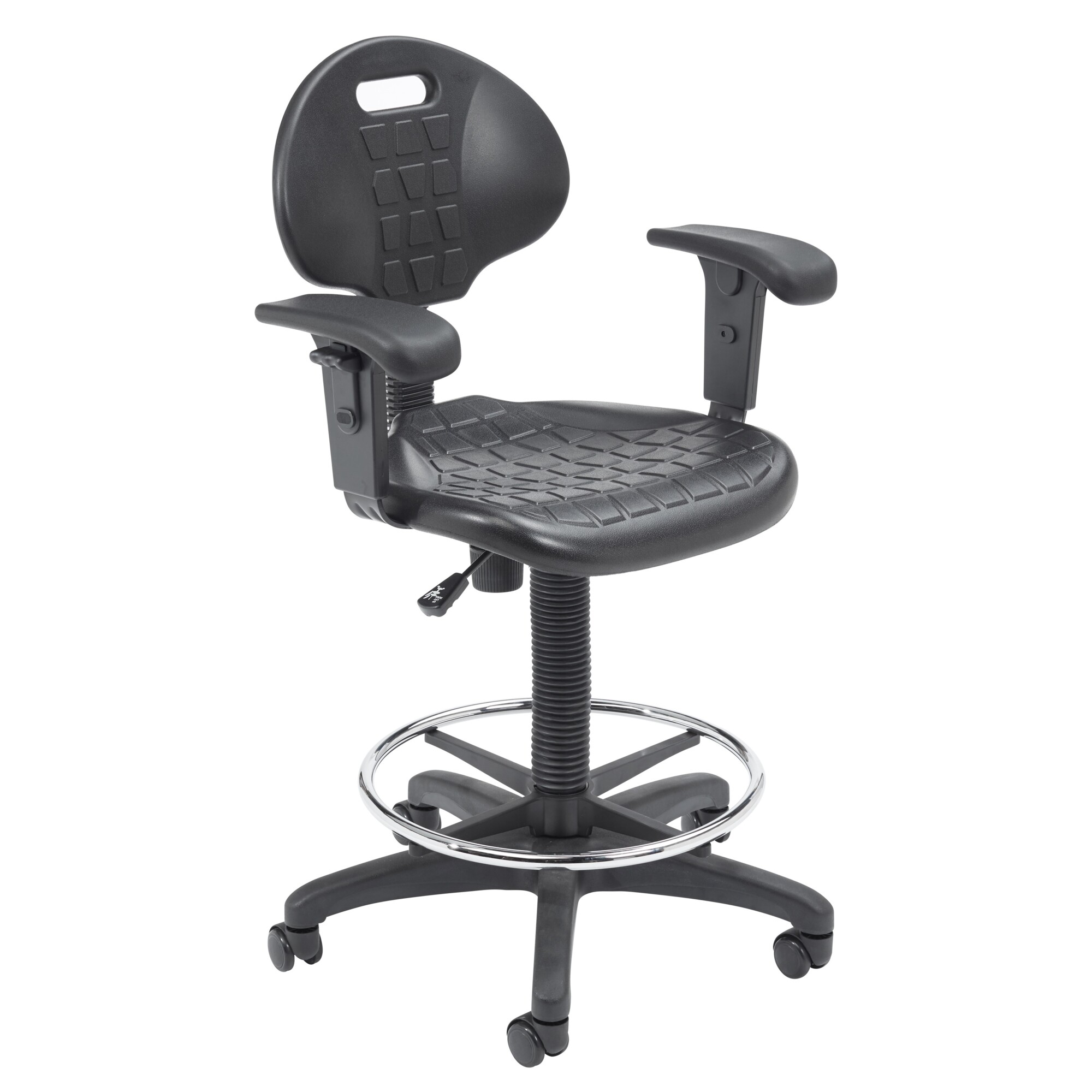 National Public Seating, Polyurethane Task Chair Arms, 22in.-32in. HT, Black, Included (qty.) 2 Model# 6722HB-A